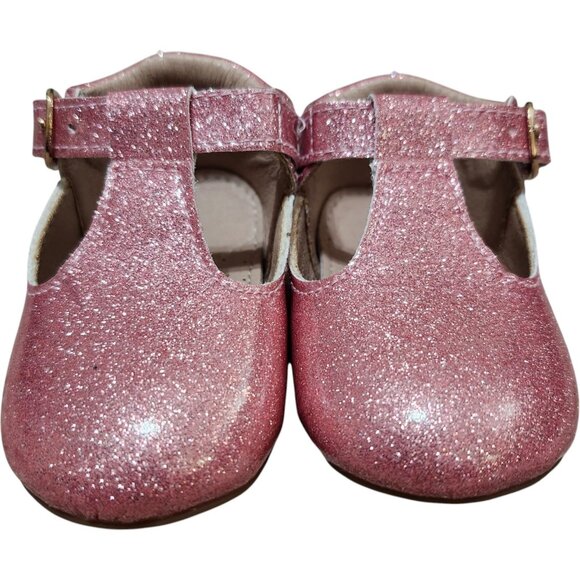 A Bear Co Toddler Size 3 Color Change Pink Smooth Glitter T-Straps Girls - Picture 7 of 12